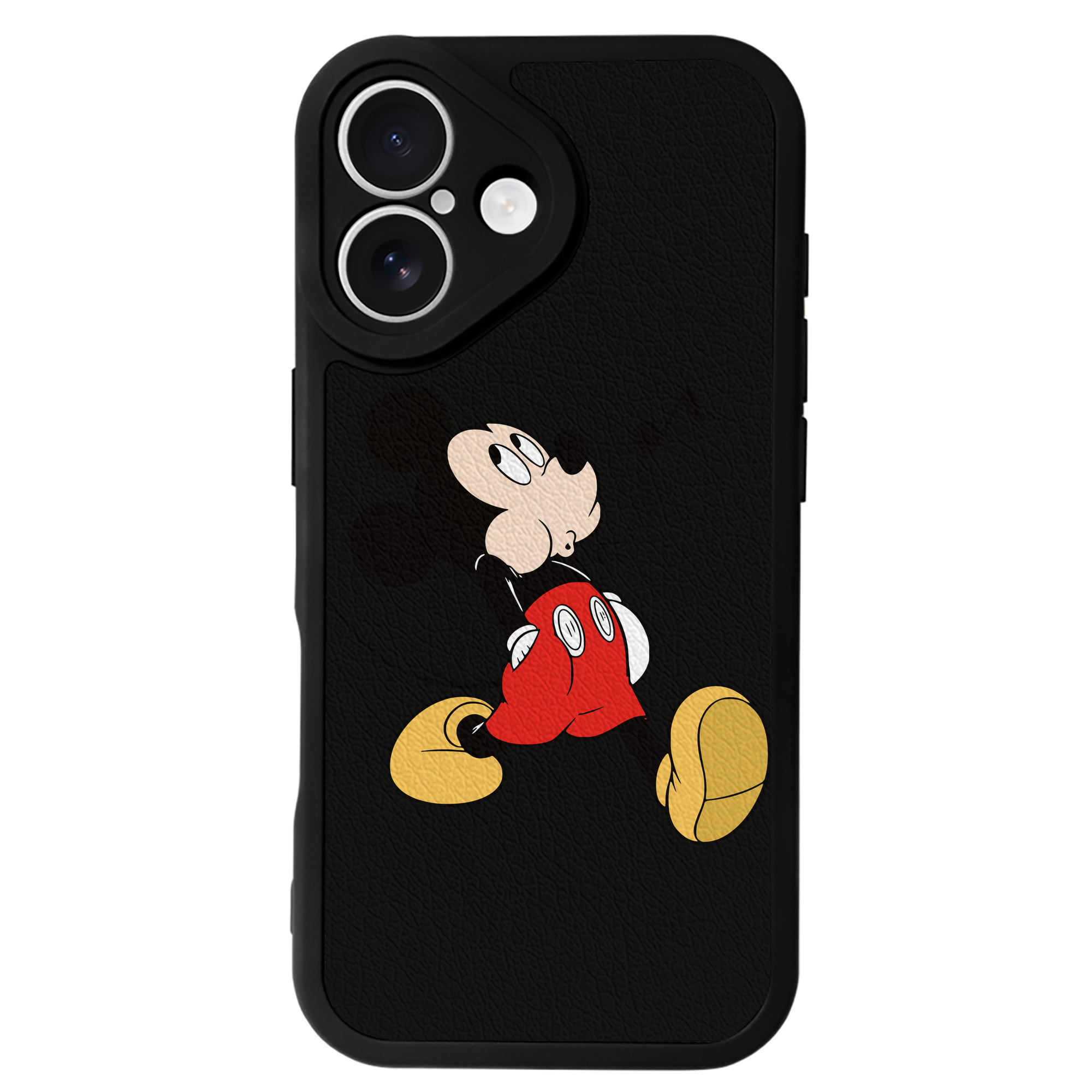 （画像用） ミッキーマウス Mickey Mouse 【iPhone 16シリーズ対応】シリコンスマホケース（レザー調） 材質：シリコン